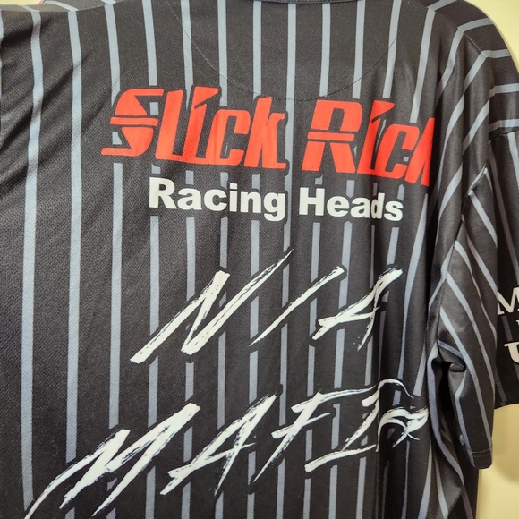 Drink hard racing heads racing jersey shirt short sleeve mens sz l blk white - Picture 11 of 13